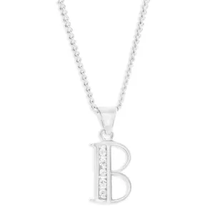 Sterling Silver Cubic Zirconia Initial "B" Pendant Shiels