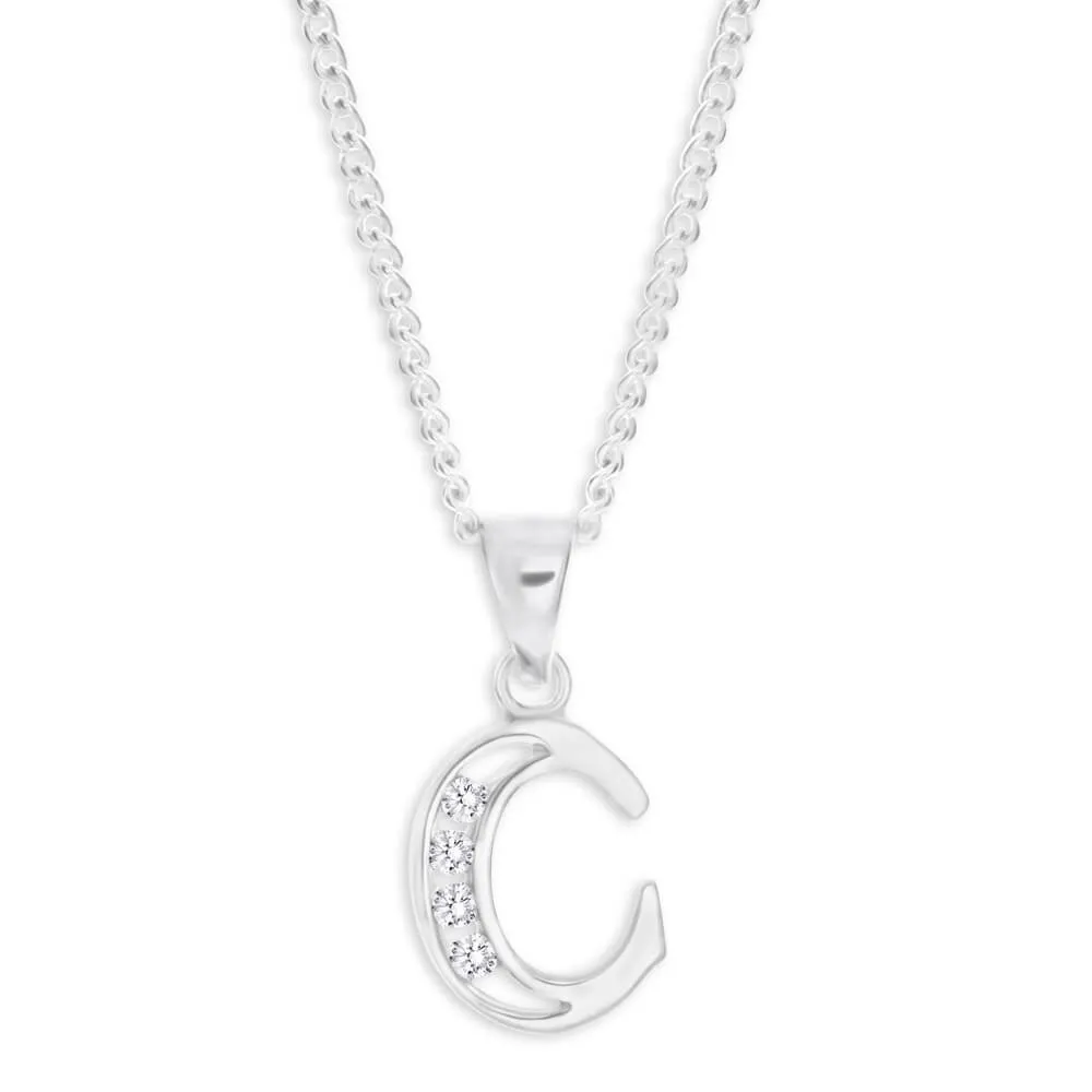Sterling Silver Cubic Zirconia  Initial "C" Pendant Shiels