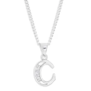 Sterling Silver Cubic Zirconia  Initial "C" Pendant Shiels