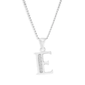 Sterling Silver Cubic Zirconia  Initial "E" Pendant Shiels