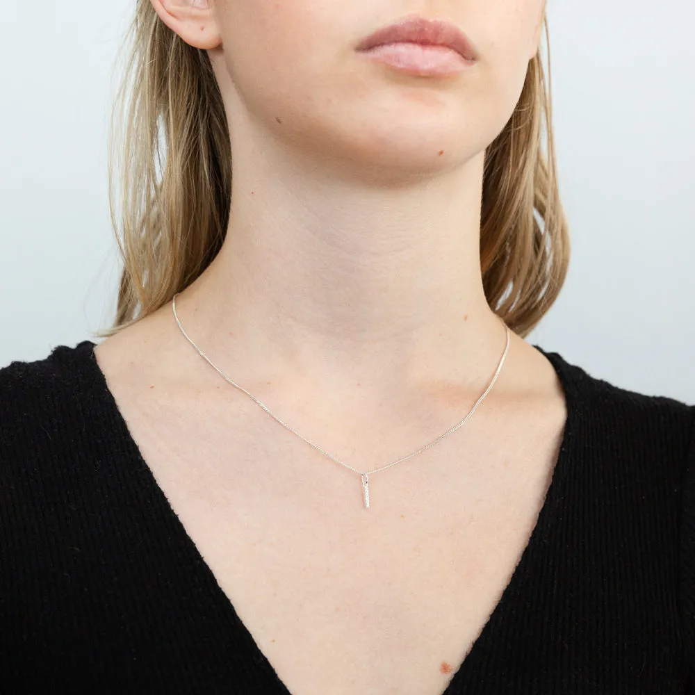 Sterling Silver Cubic Zirconia Initial "I" Pendant Shiels