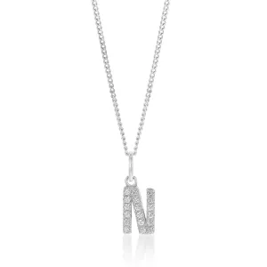 Sterling Silver Cubic Zirconia Initial "N" Pendant Shiels