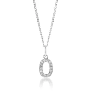 Sterling Silver Cubic Zirconia Initial "O" Pendant Shiels