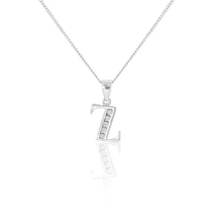 Sterling Silver Cubic Zirconia Initial "Z" Pendant Shiels