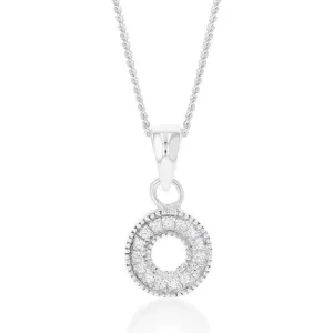 Sterling Silver Cubic Zirconia On Circle Pendant Shiels