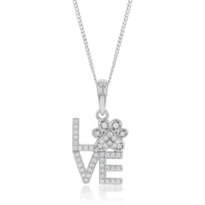 Sterling Silver Cubic Zirconia On Fancy Love Pendant Shiels