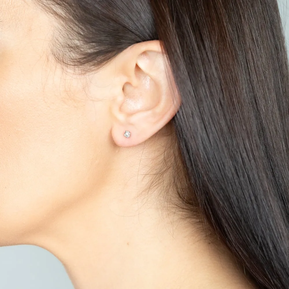 Sterling Silver Diamond Stud Earrings Shiels