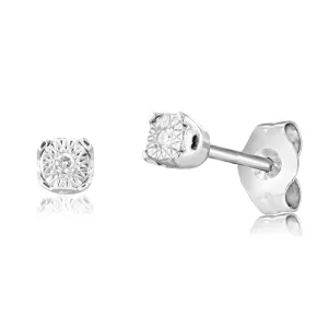 Sterling Silver Diamond Stud Earrings Shiels