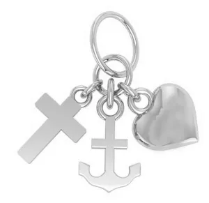 Sterling Silver Faith Hope Charity Pendant Shiels