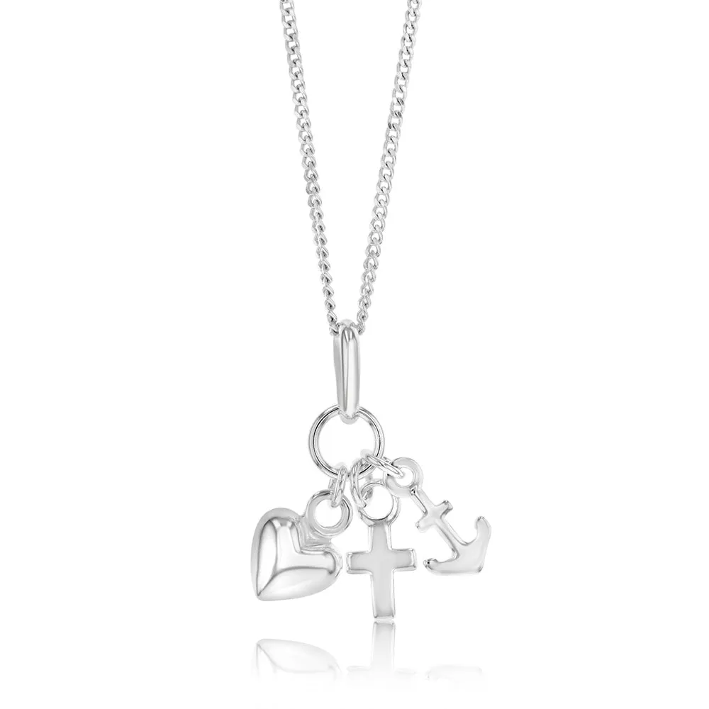 Sterling Silver Faith Hope Charity Pendant Shiels