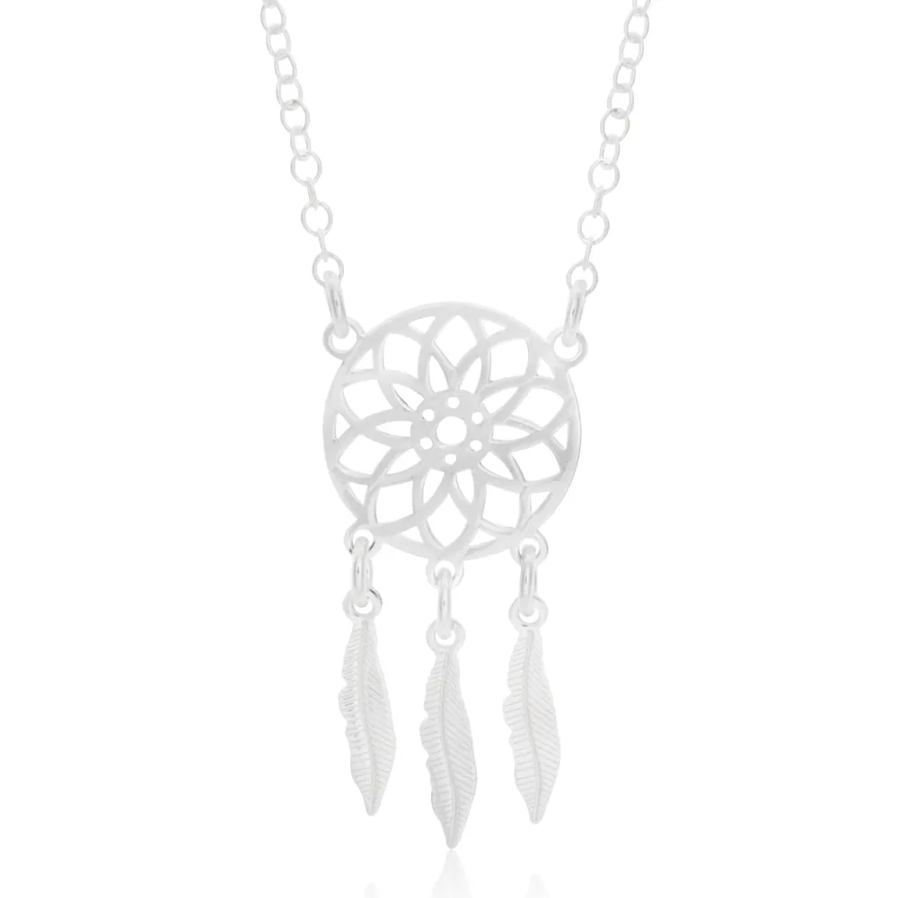 Sterling Silver Fancy Dreamcatcher Pendant With 45cm Chain Shiels