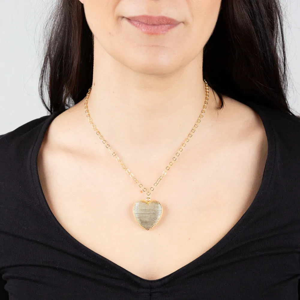 Sterling Silver Gold Plated Heart Pendant On 42 3cm Chain Shiels