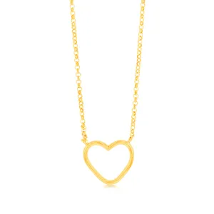 Sterling Silver Gold-Plated Open-Heart Pendant On Chain Shiels