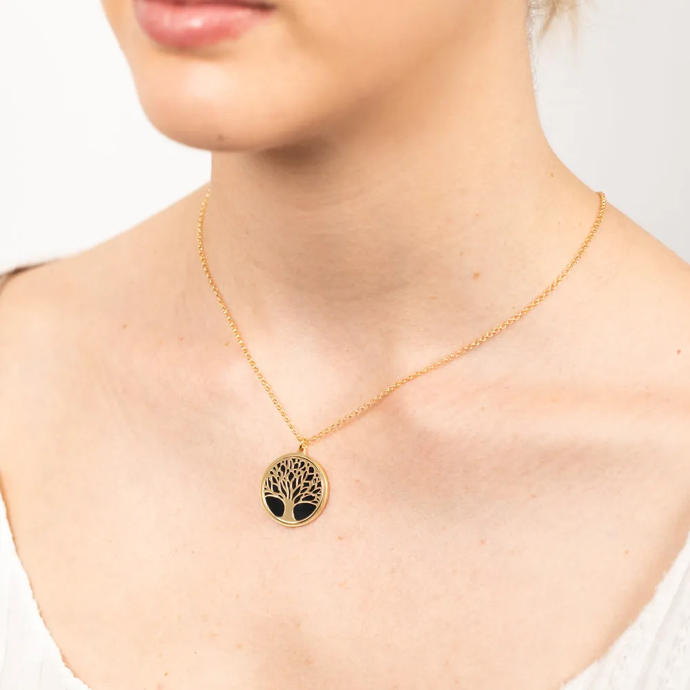 Sterling Silver Gold Plated Tree Of Life Pendant On Chain Shiels