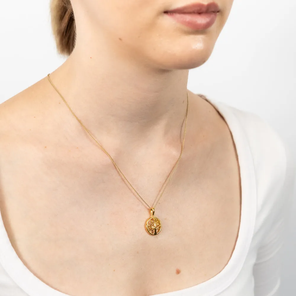 Sterling Silver Gold Plated Tree Of Life Pendant Shiels