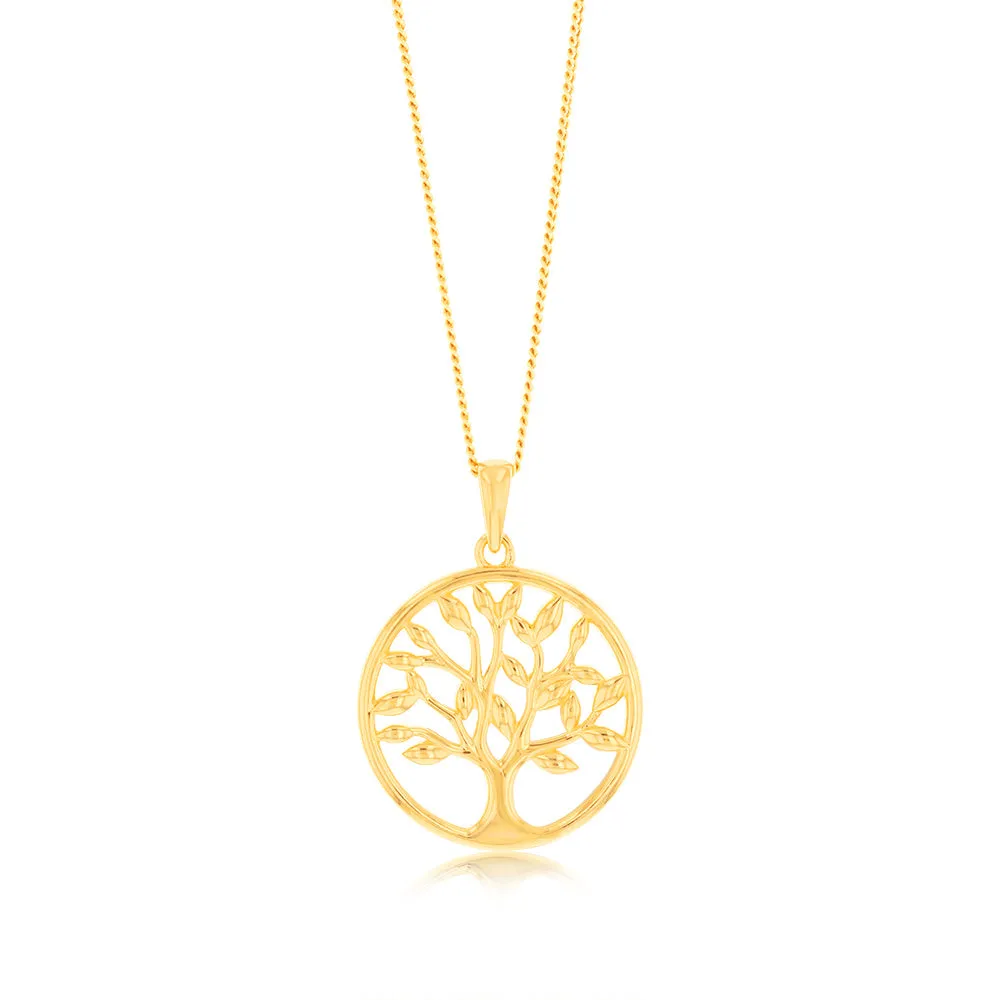 Sterling Silver Gold Plated Tree Of Life Pendant Shiels