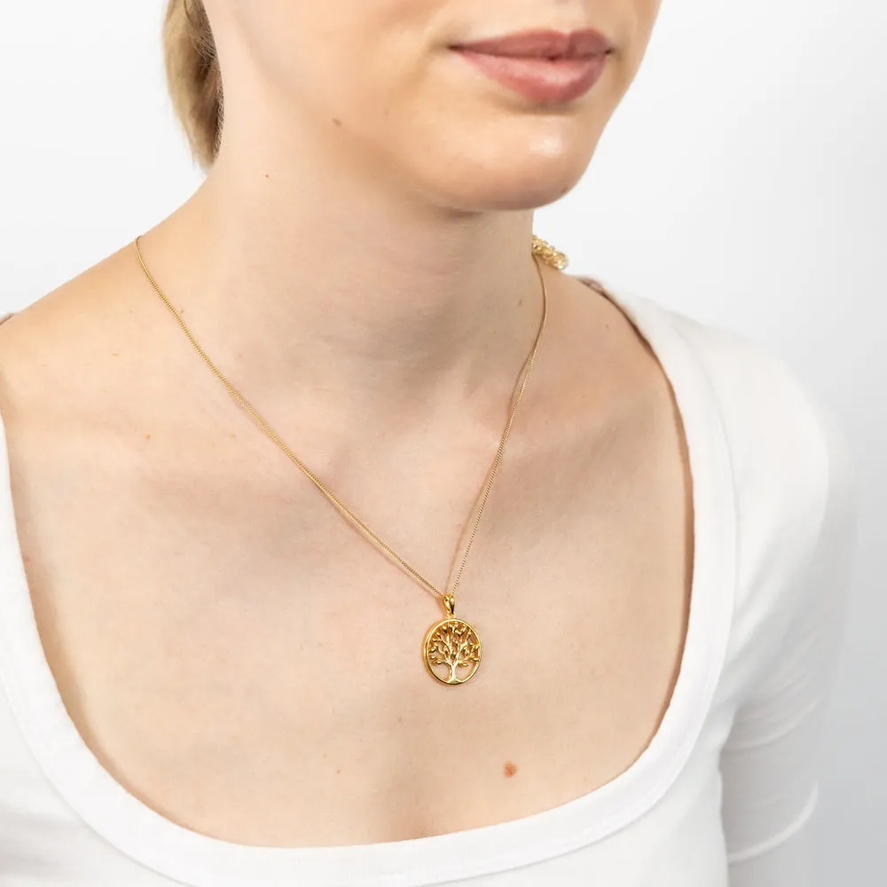 Sterling Silver Gold Plated Tree Of Life Pendant Shiels