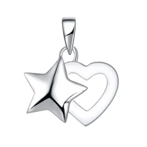 Sterling Silver Heart and Star Pendant SS Shiels