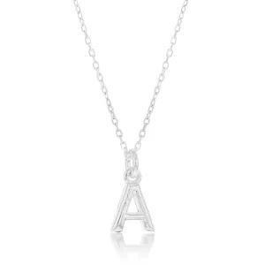Sterling Silver Initial Letter "A" Pendant On 45cm Chain Shiels
