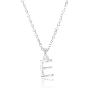 Sterling Silver Initial Letter "E" Pendant On 45cm Chain Shiels