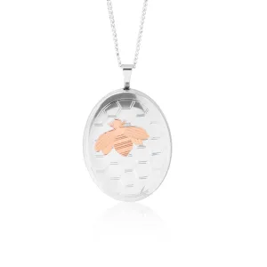 Sterling Silver Oval Bee Pendant Shiels