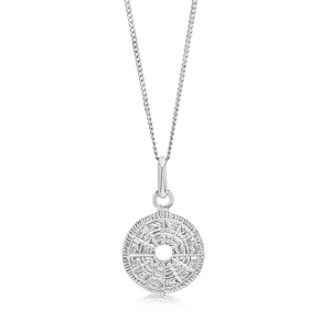 Sterling Silver Patterned Round Pendant Shiels