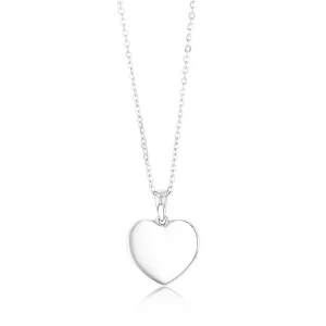 Sterling Silver Plain Heart Pendant On Chain Shiels
