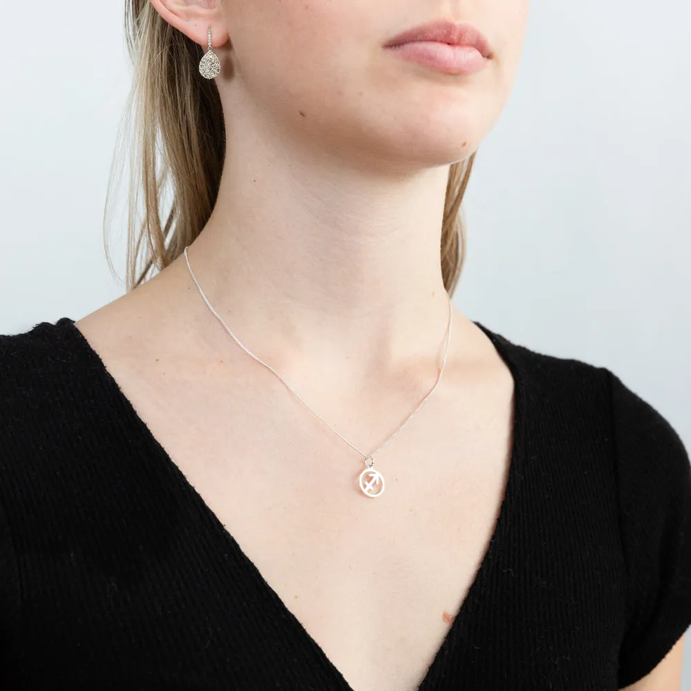 Sterling Silver Round Zodiac/Star Sign Sagittarius Pendant Shiels
