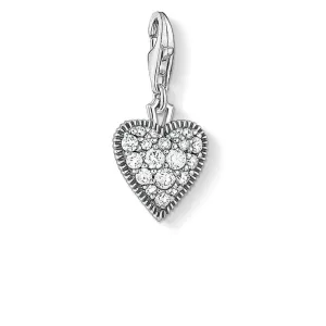 Sterling Silver Thomas Sabo Charm Club Oxidised Zirconia Heart Shiels