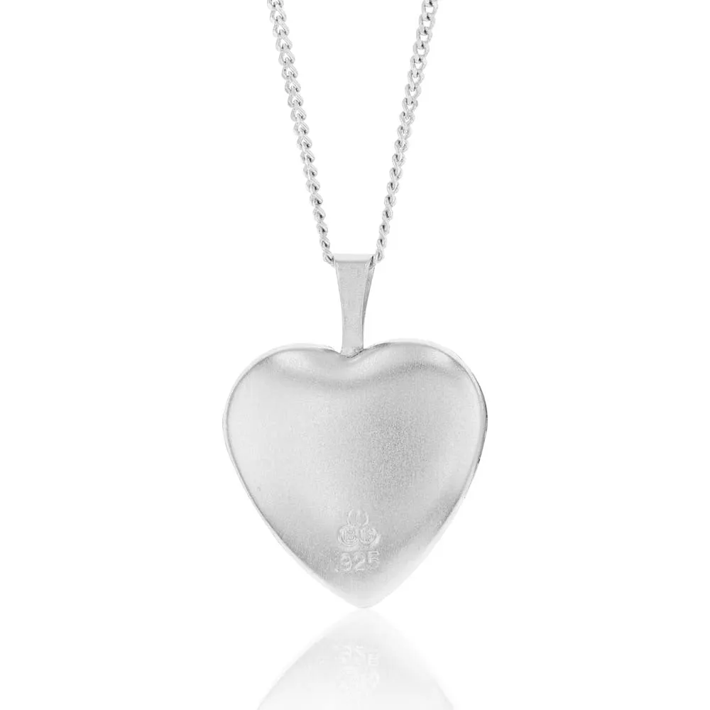 Sterling Silver Tree of Life 16mm x 21mm Heart Locket Rhodium Plated Shiels