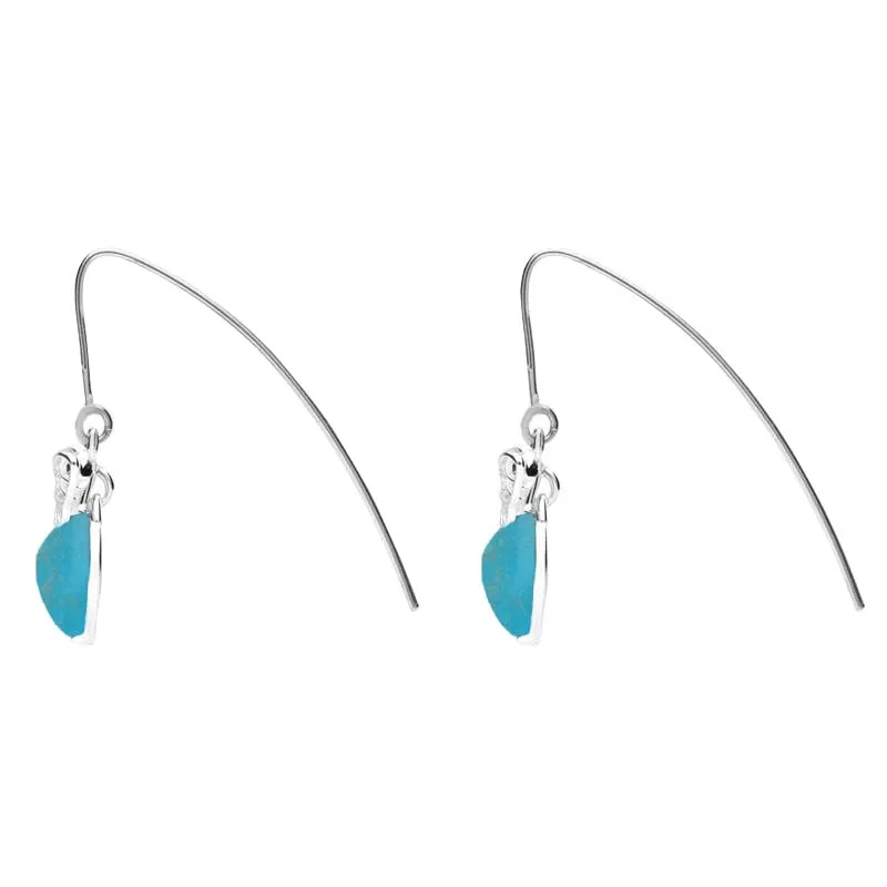 Sterling Silver Turquoise Bee Small Hook Earrings