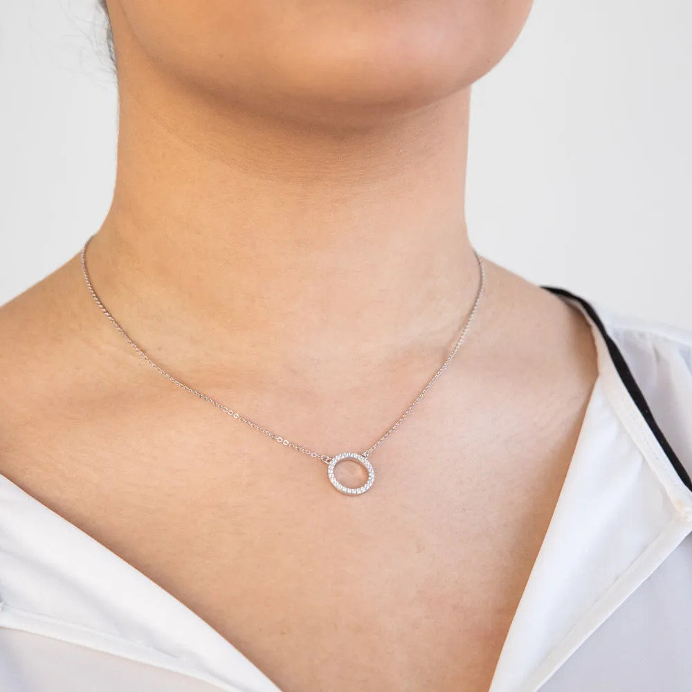 Sterling Silver Zirconia Circle of Life Pendant Shiels