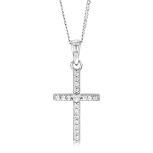 Sterling Silver Zirconia Cross Pendant Shiels