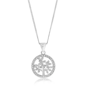Sterling Silver Zirconia Tree Of Life Pendant Shiels