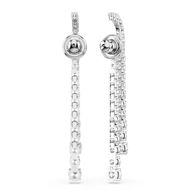 Swarovski Matrix Drop Earrings Gradient of round cuts White Rhodium plated