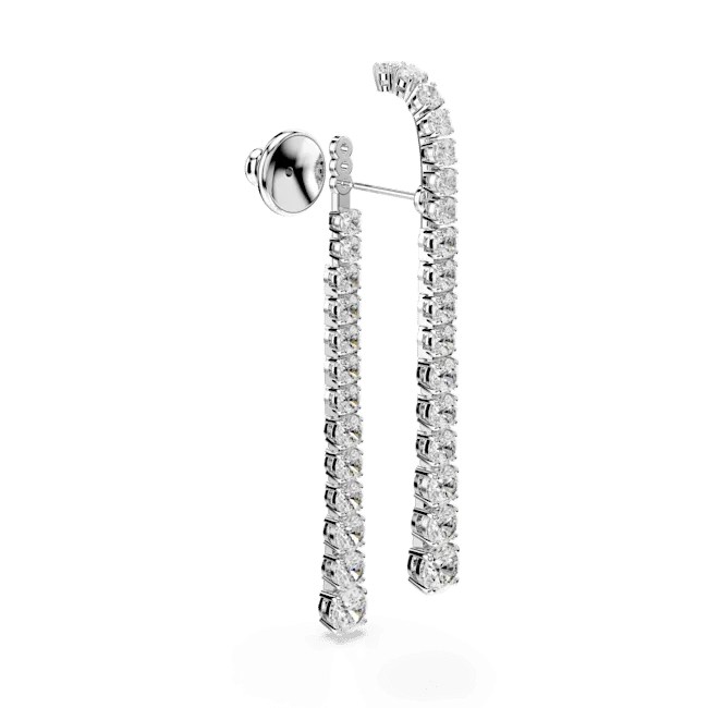 Swarovski Matrix Drop Earrings Gradient of round cuts White Rhodium plated