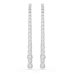 Swarovski Matrix Drop Earrings Gradient of round cuts White Rhodium plated