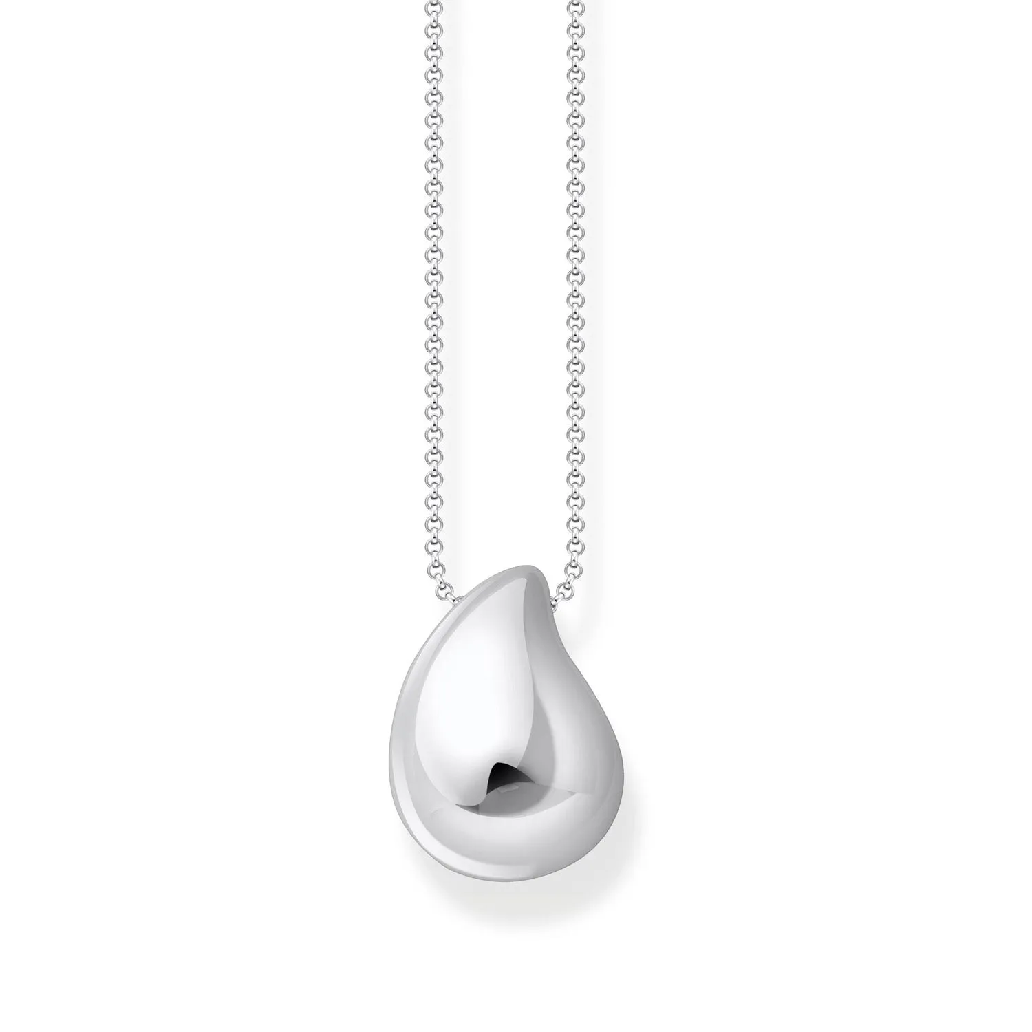 Thomas Sabo Sterling Silver Bold Organic Drop Pendant On 45-50cm Chain Shiels