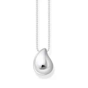 Thomas Sabo Sterling Silver Bold Organic Drop Pendant On 45-50cm Chain Shiels