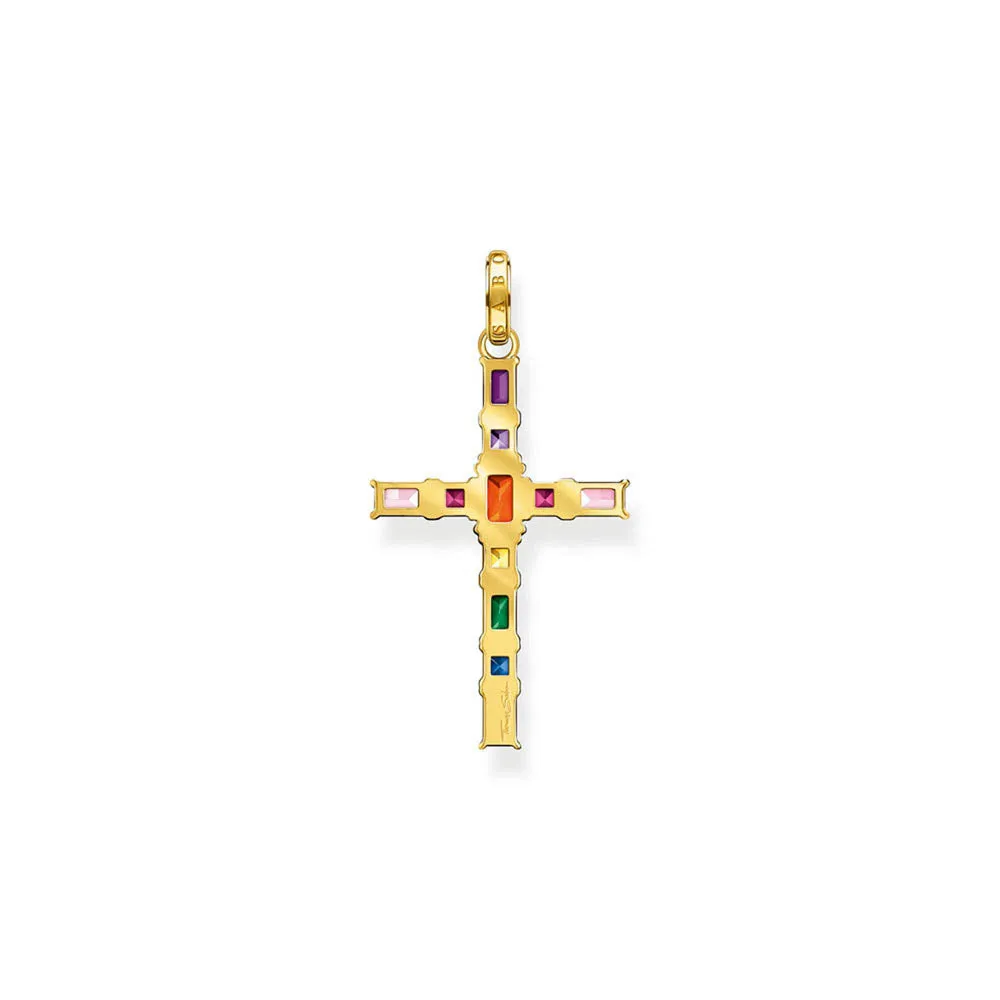 Thomas Sabo Sterling Silver Gold Plated Rainbow Heritage Deco Cross Shiels