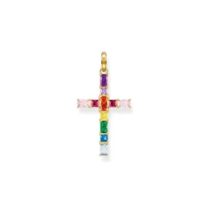 Thomas Sabo Sterling Silver Gold Plated Rainbow Heritage Deco Cross Shiels