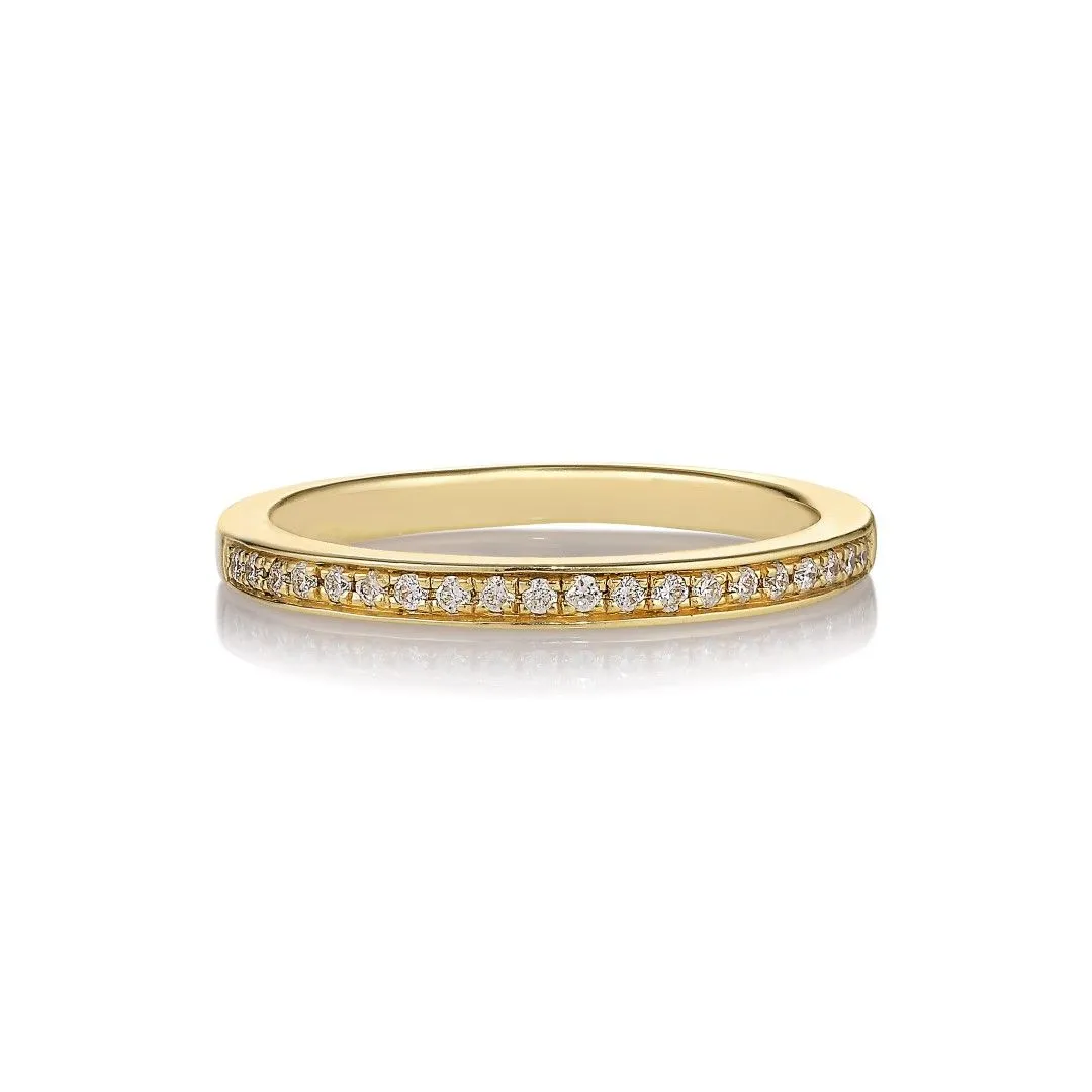 Tina Pavé Yellow 14K Gold Ring w. Diamonds