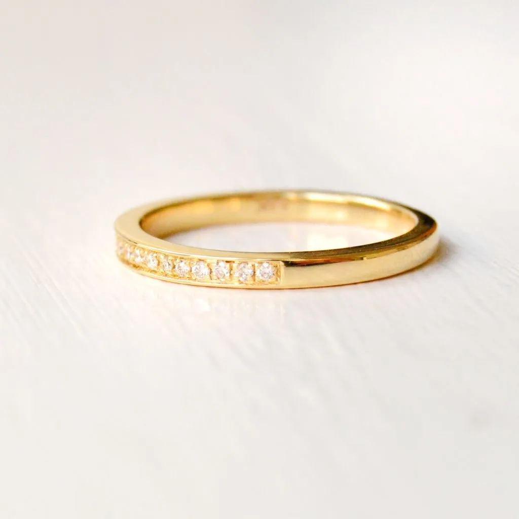 Tina Pavé Yellow 14K Gold Ring w. Diamonds
