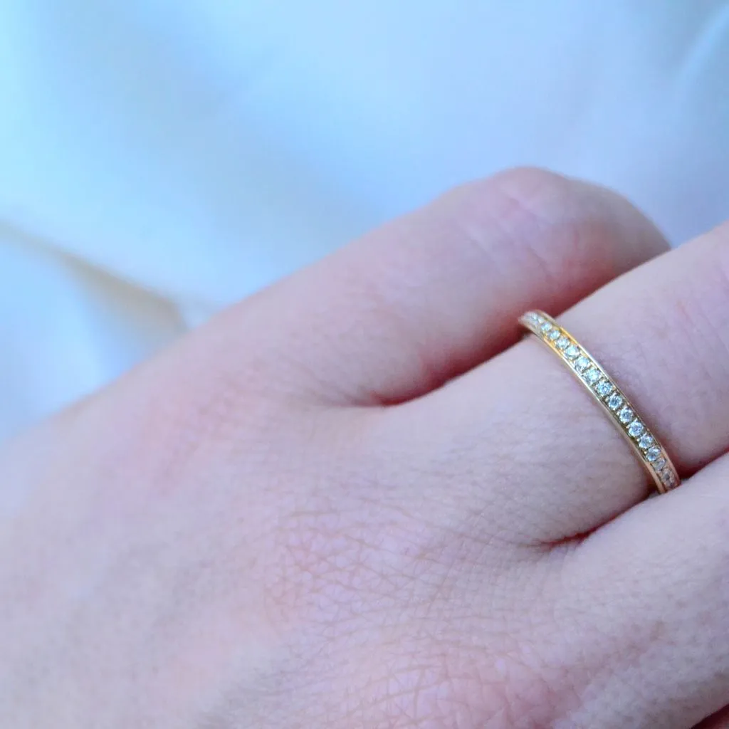 Tina Pavé Yellow 14K Gold Ring w. Diamonds