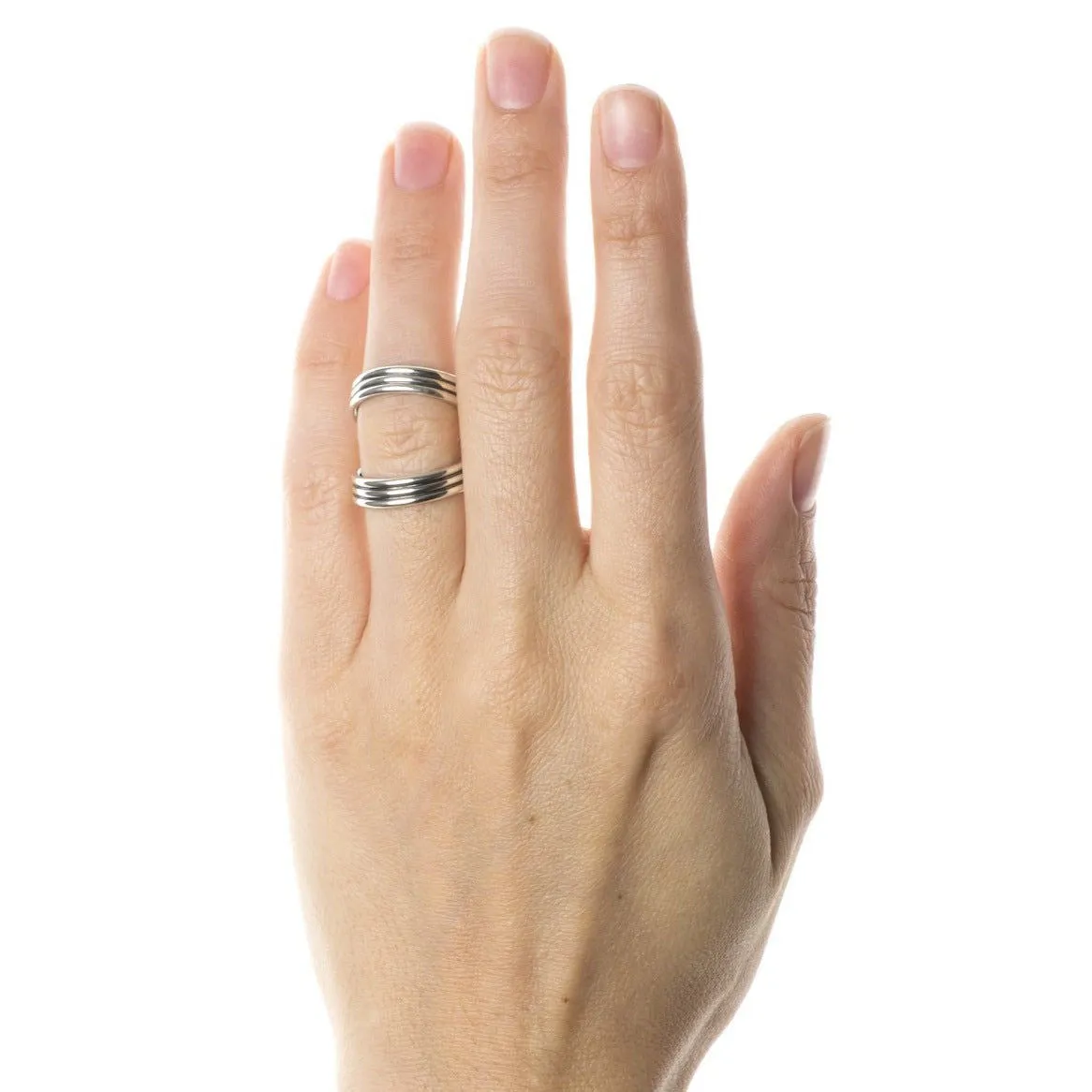 Triple Mini Viper Ring Silver