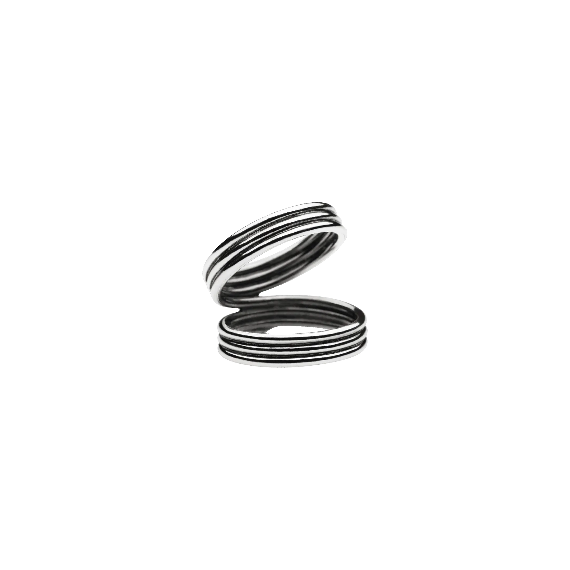 Triple Mini Viper Ring Silver