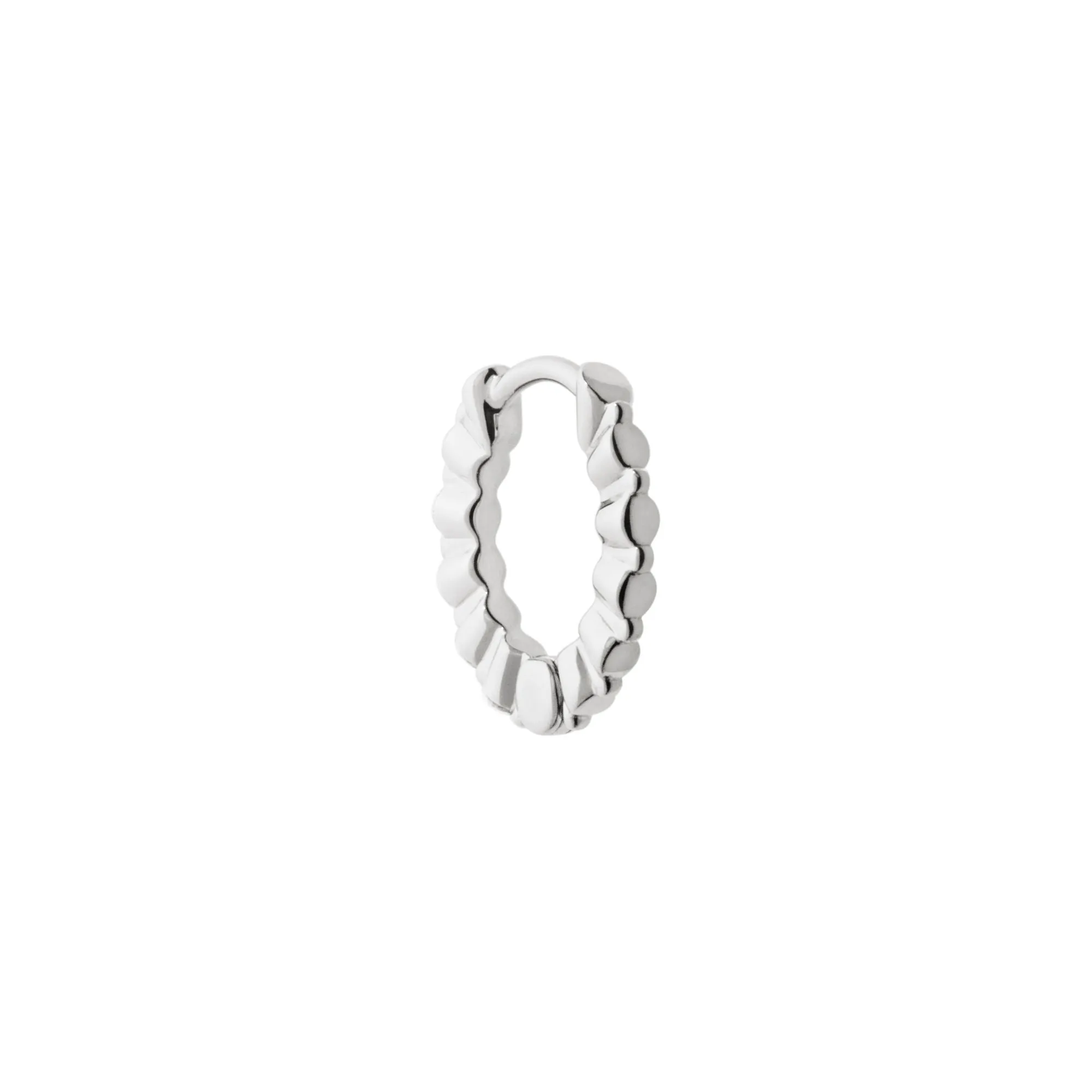 True Romance 8 14K White Gold Huggie w. Lab-Grown Diamonds