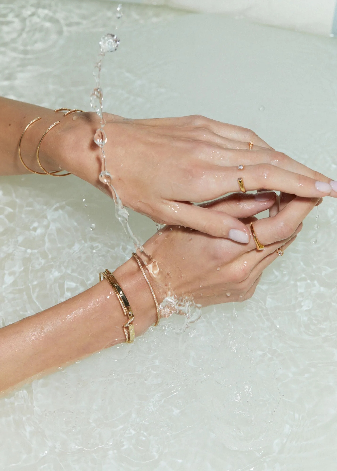 V Pave 18K Gold Bracelet w. Lab-Grown Diamonds