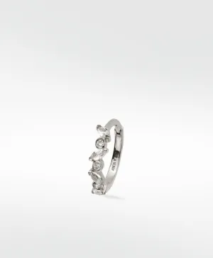 Veto Large 14K Whitegold Hoop w. Lab-Grown Diamonds & Sapphires