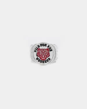 Wild For The Weekend Baller Bear Coin Signet Ring (Medium) Silver